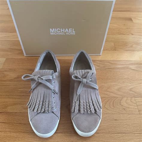 michael kors keaton kiltie suede wit|michael michael kors keaton kiltie sneaker .